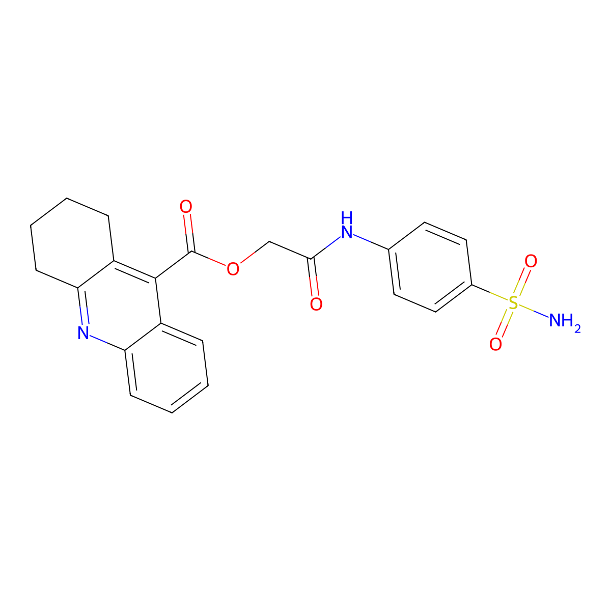 2-Oxo-2-[(4-sulfamoylphenyl)amino]ethyl 1,2,3,4-tetrahydroacridine-9-carboxylate molecular structure, CAS 354538-98-0