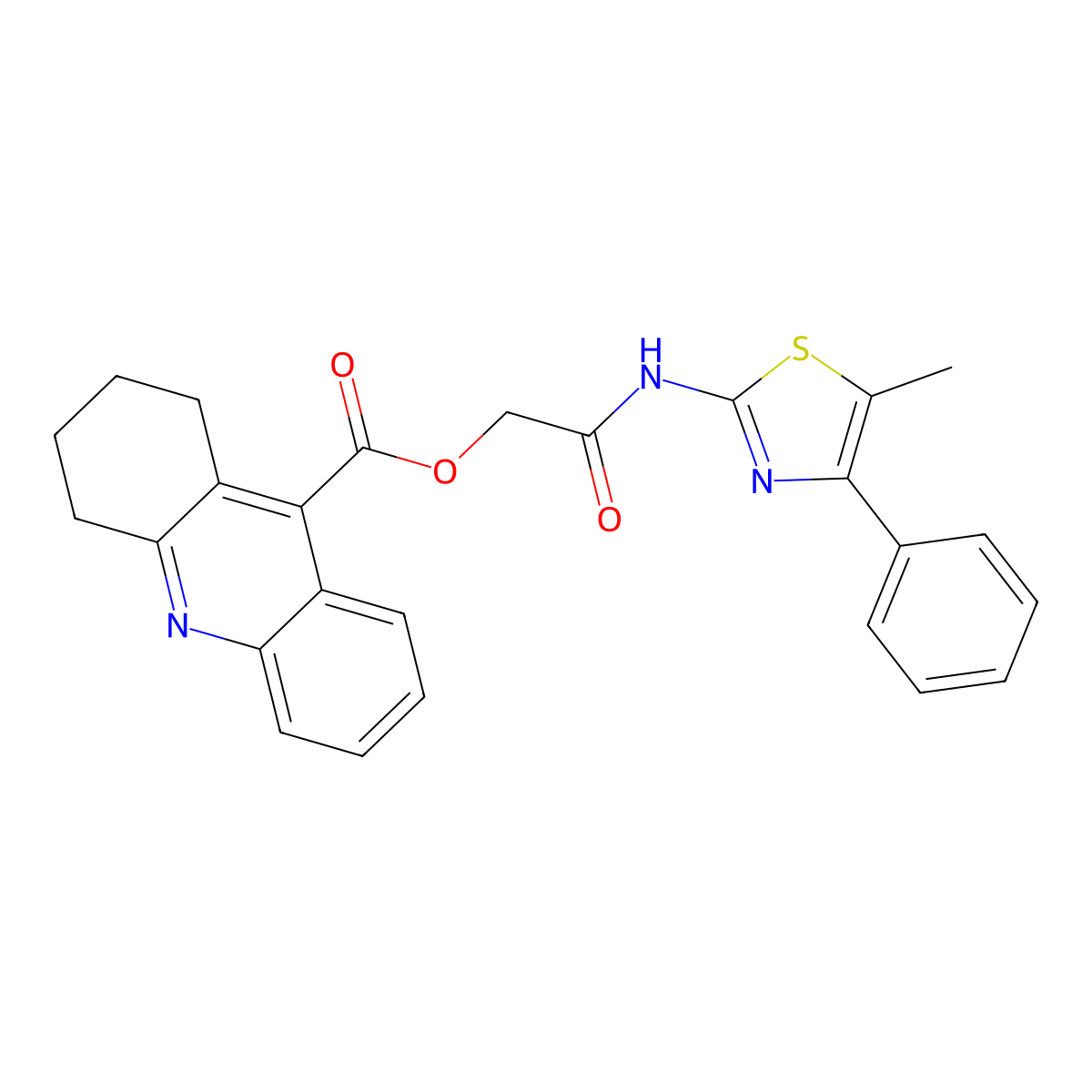2-[(5-Methyl-4-phenyl-1,3-thiazol-2-YL)amino]-2-oxoethyl 1,2,3,4-tetrahydro-9-acridinecarboxylate molecular structure, CAS 354539-28-9