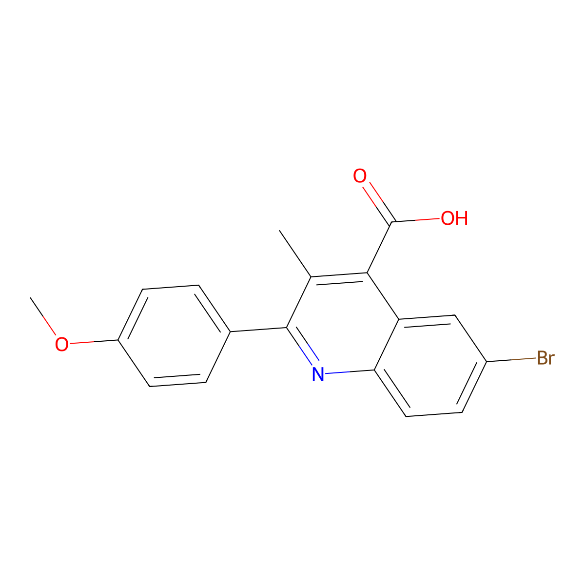 6-Bromo-2-(4-methoxyphenyl)-3-methylquinoline-4-carboxylic acid molecular structure, CAS 354539-71-2