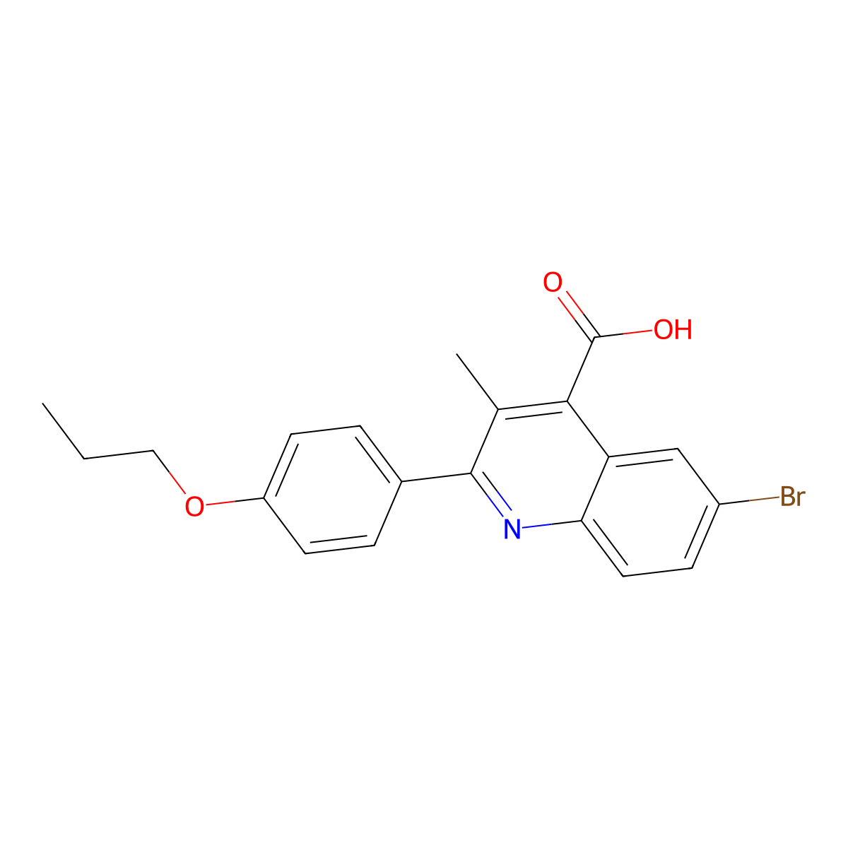 6-Bromo-3-methyl-2-(4-propoxyphenyl)quinoline-4-carboxylic acid molecular structure, CAS 354539-73-4
