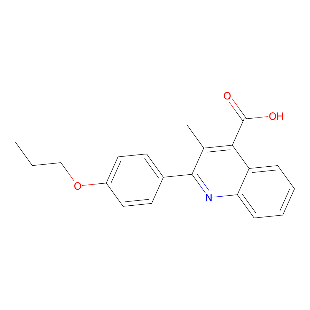 3-Methyl-2-(4-propoxyphenyl)quinoline-4-carboxylic acid molecular structure, CAS 354539-79-0