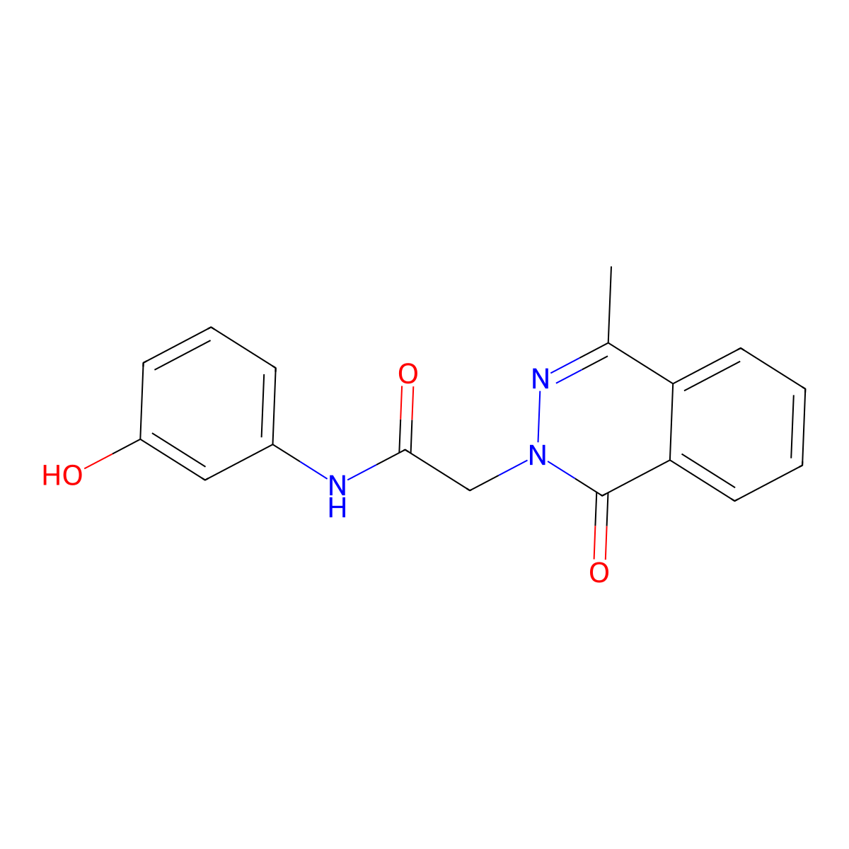 N-(3-hydroxyphenyl)-2-(4-methyl-1-oxophthalazin-2-yl)acetamide molecular structure, CAS 354539-85-8
