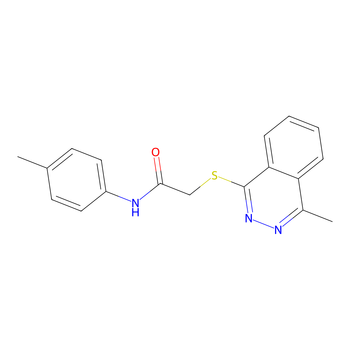 N-(4-methylphenyl)-2-(4-methylphthalazin-1-yl)sulfanylacetamide molecular structure, CAS 354539-86-9