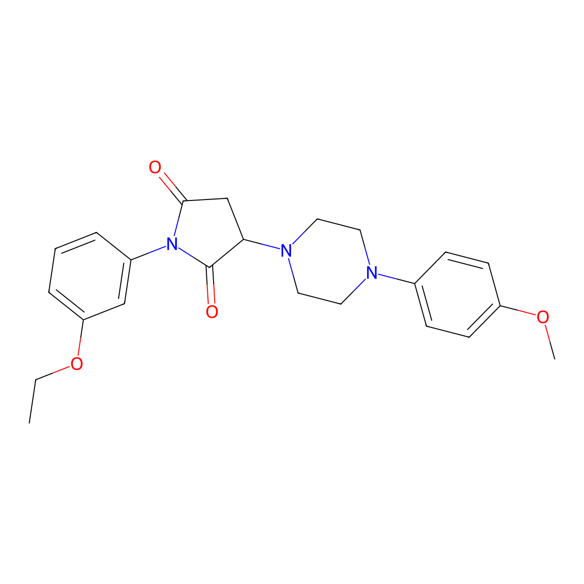 1-(3-Ethoxyphenyl)-3-[4-(4-methoxyphenyl)piperazin-1-yl]pyrrolidine-2,5-dione molecular structure, CAS 354539-99-4