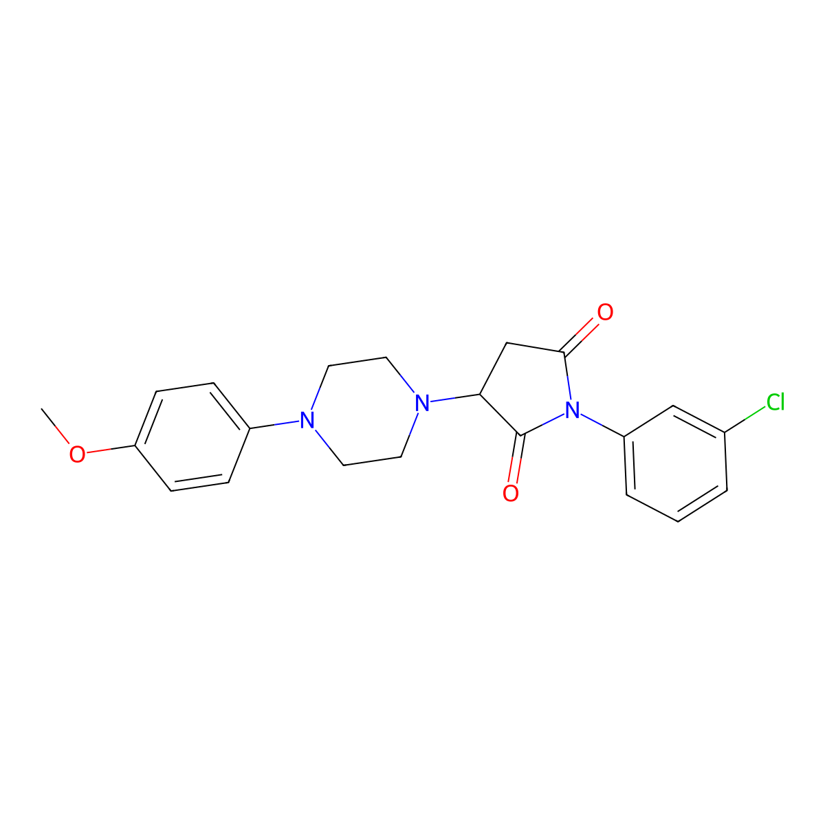 1-(3-Chlorophenyl)-3-[4-(4-methoxyphenyl)piperazin-1-yl]pyrrolidine-2,5-dione molecular structure, CAS 354540-02-6