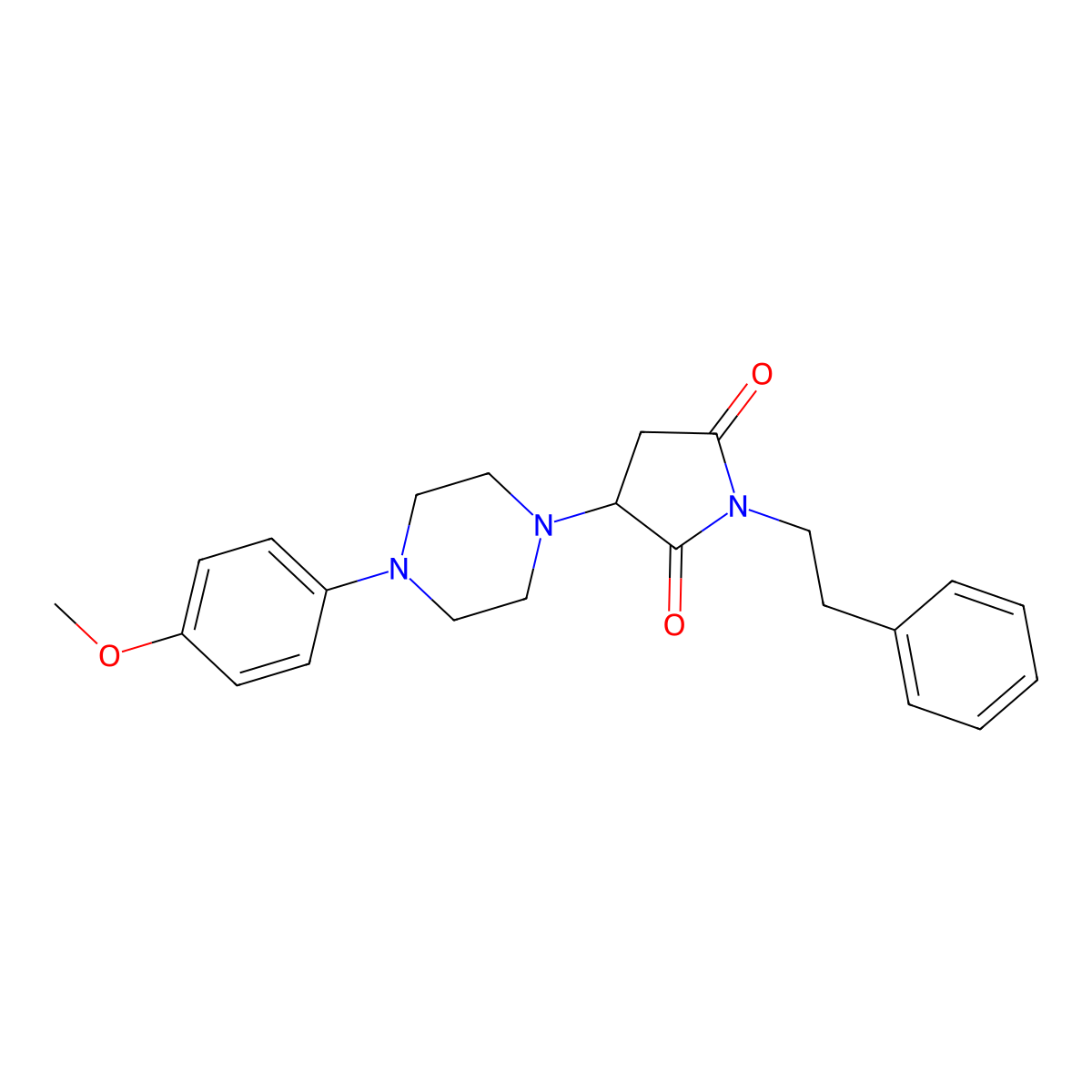 3-[4-(4-Methoxyphenyl)piperazin-1-yl]-1-(2-phenylethyl)pyrrolidine-2,5-dione molecular structure, CAS 354540-07-1