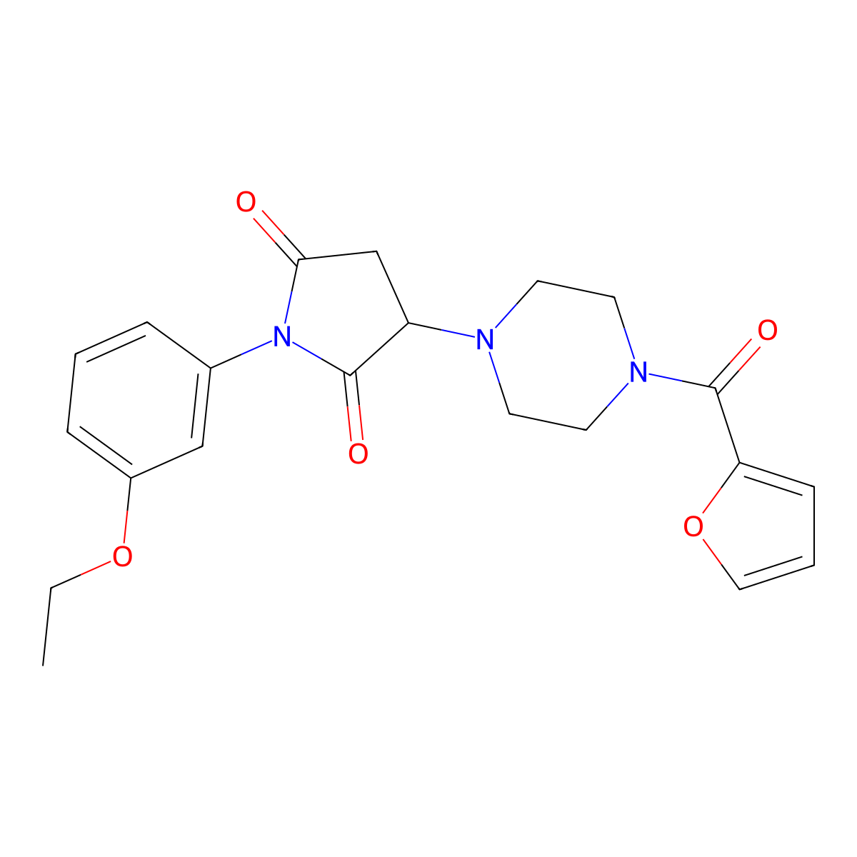 1-(3-Ethoxyphenyl)-3-[4-(furan-2-carbonyl)piperazin-1-yl]pyrrolidine-2,5-dione molecular structure, CAS 354540-10-6