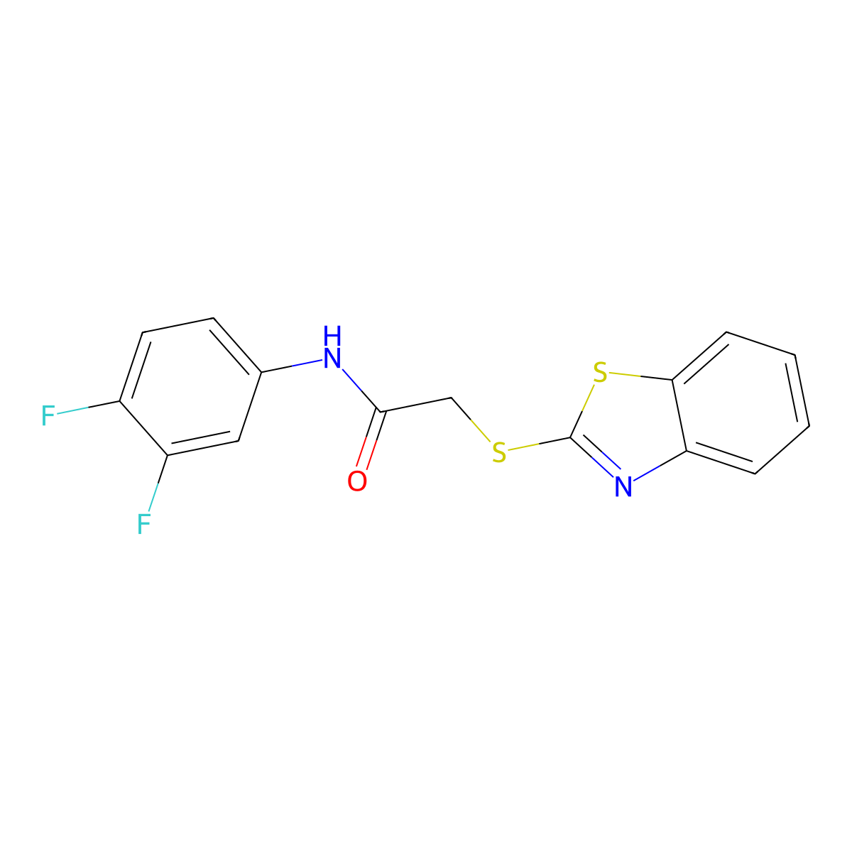 2-(1,3-benzothiazol-2-ylsulfanyl)-N-(3,4-difluorophenyl)acetamide molecular structure, CAS 354540-38-8