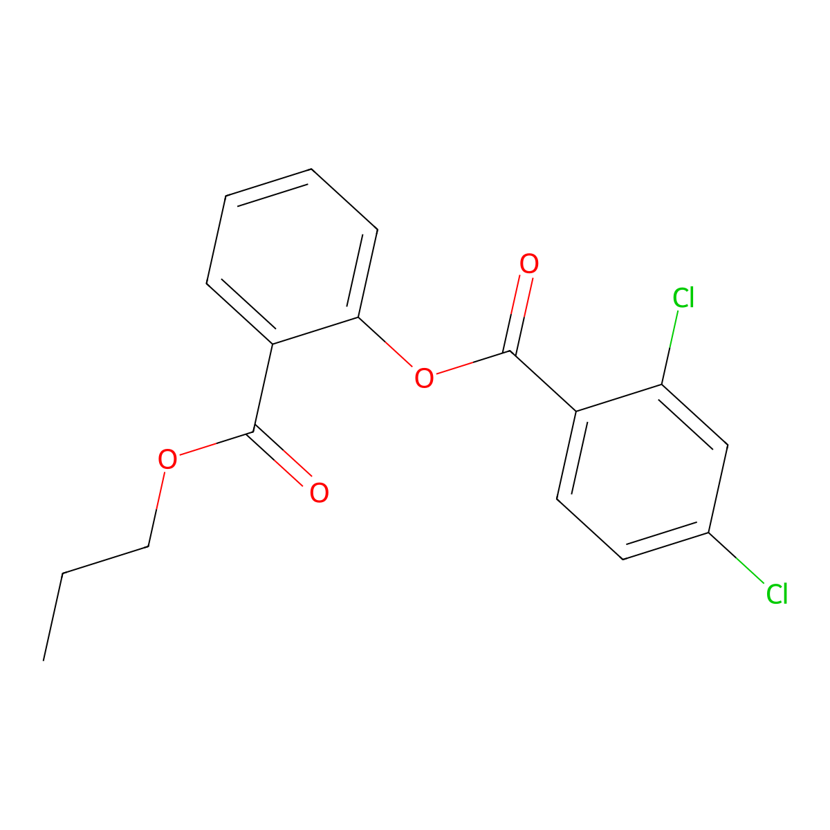 2-(Propoxycarbonyl)phenyl 2,4-dichlorobenzoate molecular structure, CAS 354541-25-6