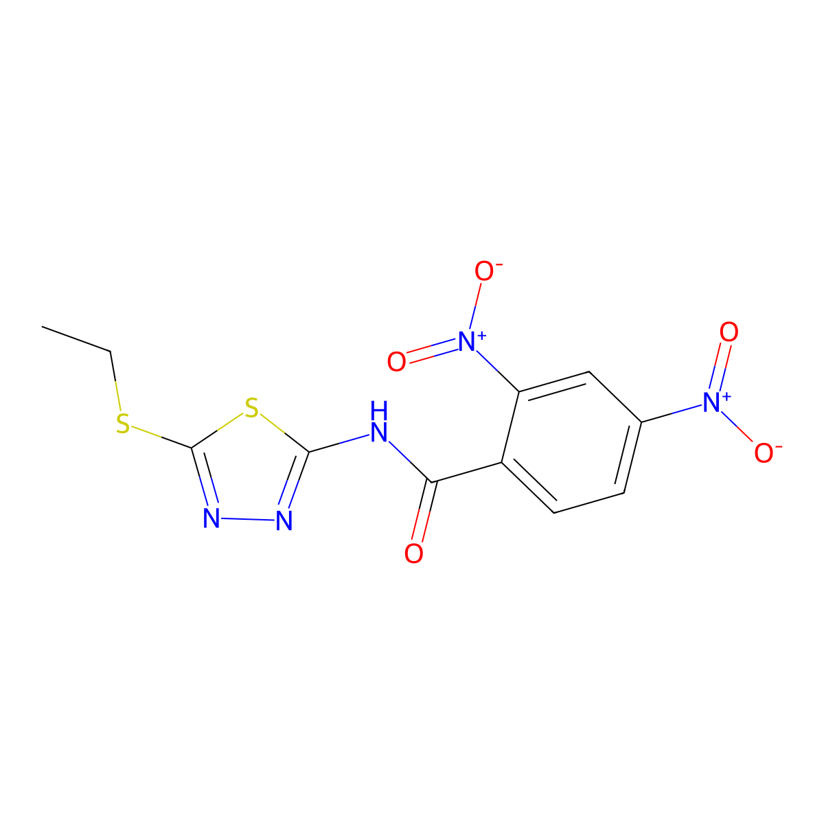 N-(5-ethylsulfanyl-1,3,4-thiadiazol-2-yl)-2,4-dinitrobenzamide molecular structure, CAS 354542-15-7