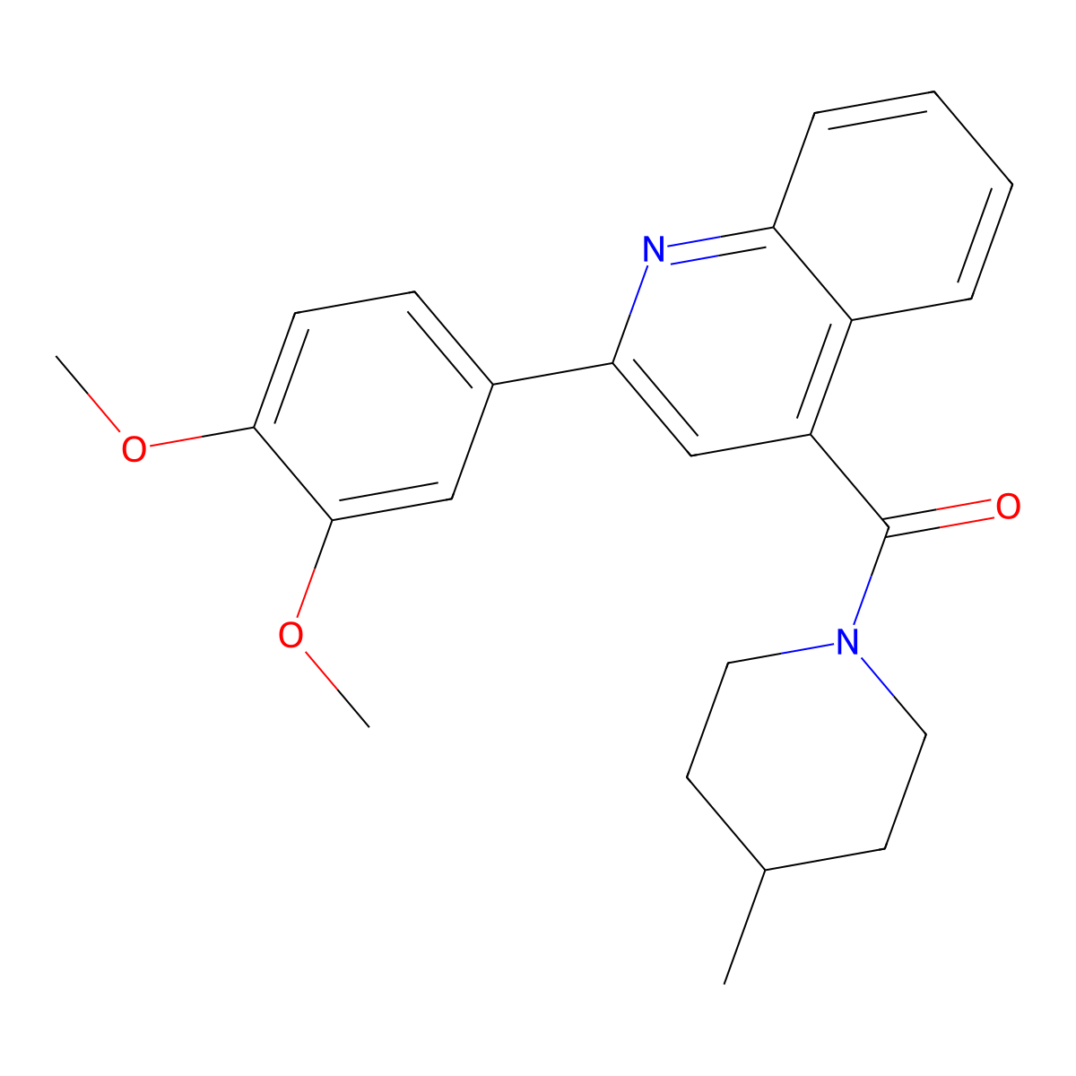 [2-(3,4-Dimethoxyphenyl)quinolin-4-yl]-(4-methylpiperidin-1-yl)methanone molecular structure, CAS 354542-74-8