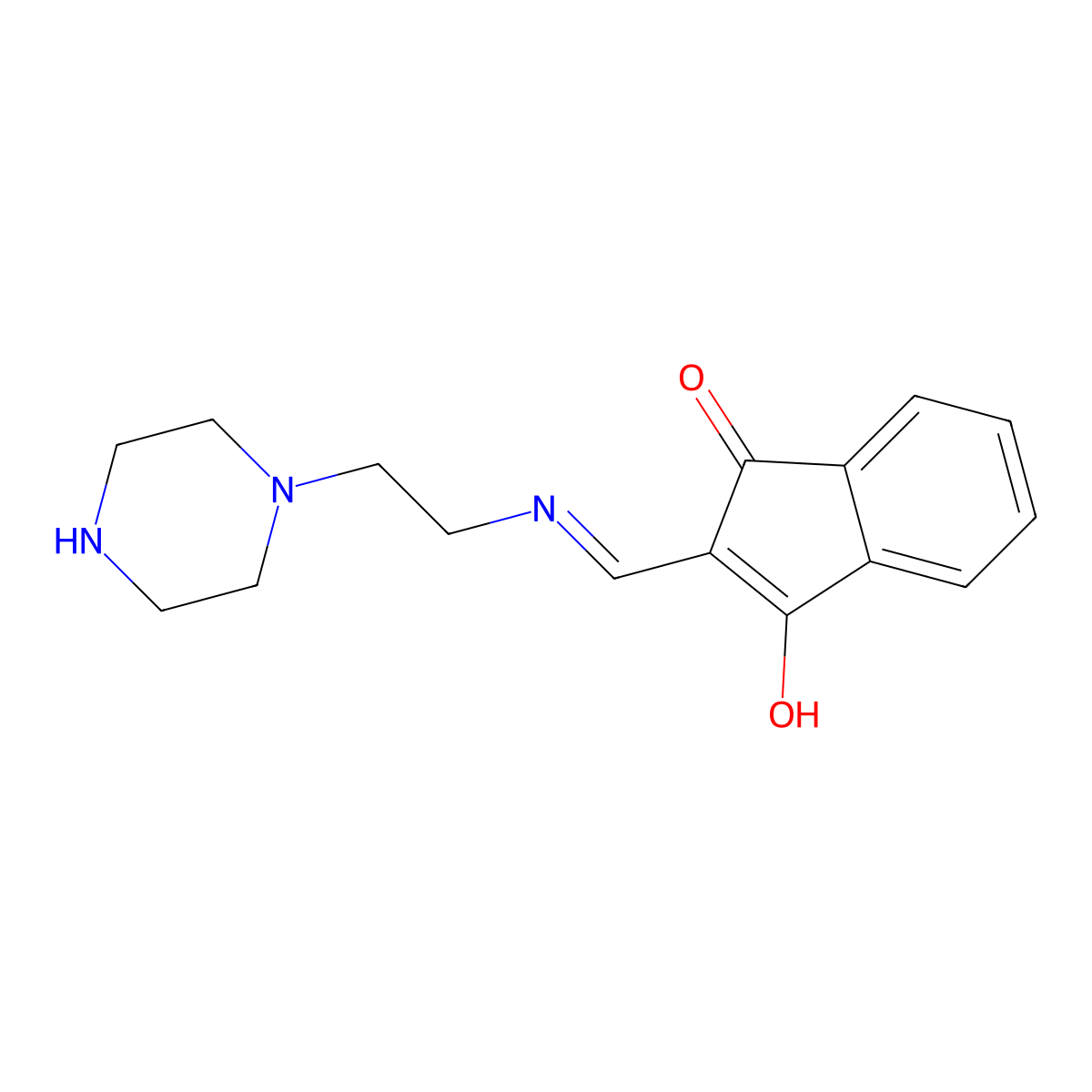 2-{[(2-piperazin-1-ylethyl)amino]methylene}-1H-indene-1,3(2H)-dione molecular structure, CAS 354543-33-2