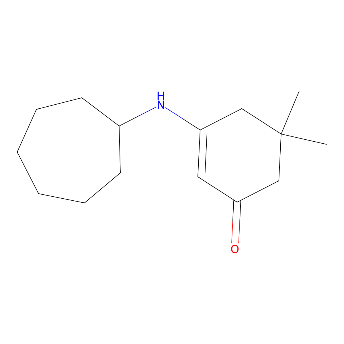 3-(Cycloheptylamino)-5,5-dimethylcyclohex-2-en-1-one molecular structure, CAS 354543-40-1