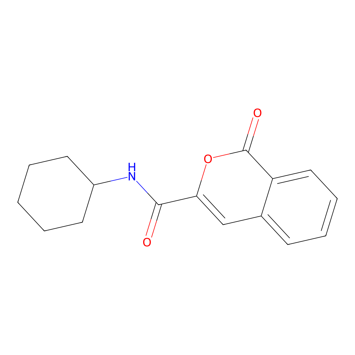 N-cyclohexyl-1-oxo-1H-isochromene-3-carboxamide molecular structure, CAS 354543-58-1