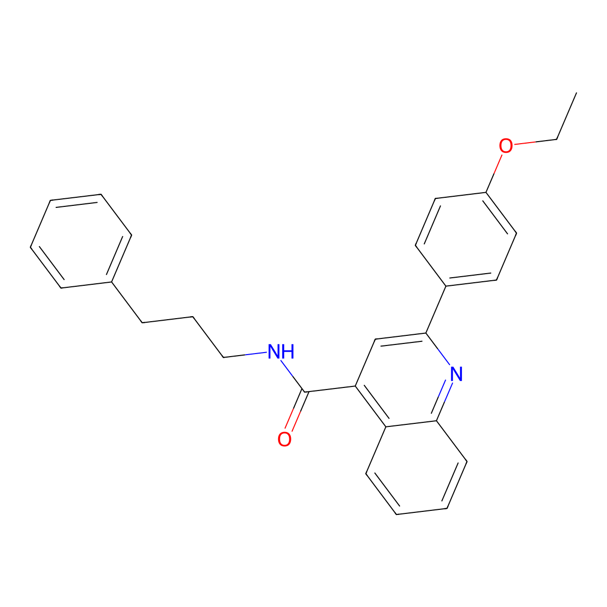 2-(4-ethoxyphenyl)-N-(3-phenylpropyl)-4-quinolinecarboxamide molecular structure, CAS 354543-65-0