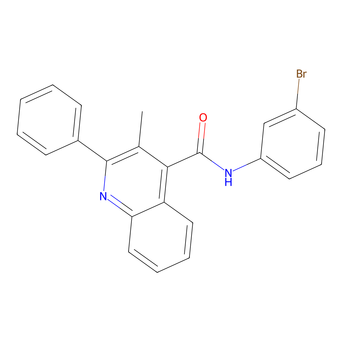 N-(3-bromophenyl)-3-methyl-2-phenyl-4-quinolinecarboxamide molecular structure, CAS 354543-70-7