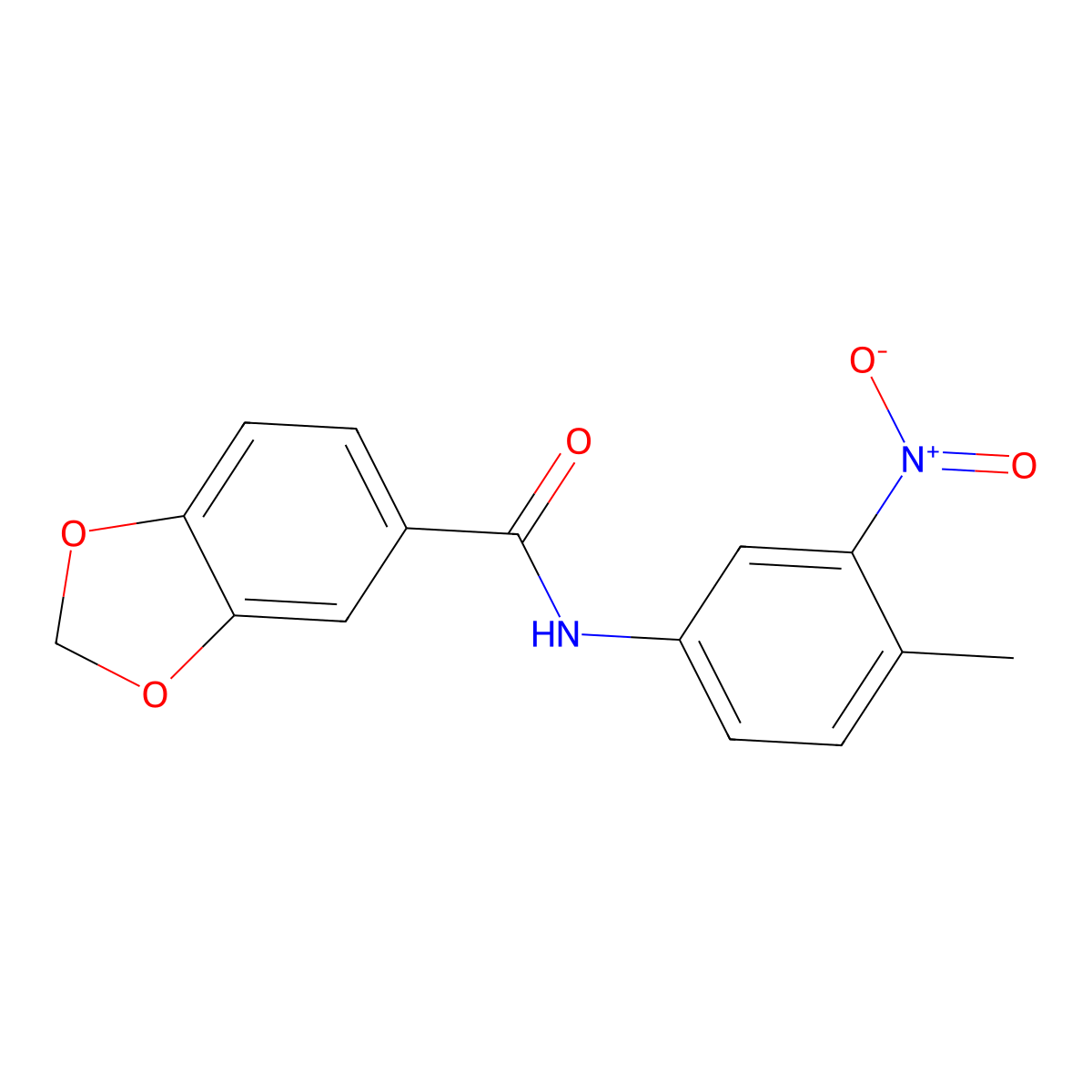N-(4-methyl-3-nitrophenyl)-1,3-benzodioxole-5-carboxamide molecular structure, CAS 354543-99-0
