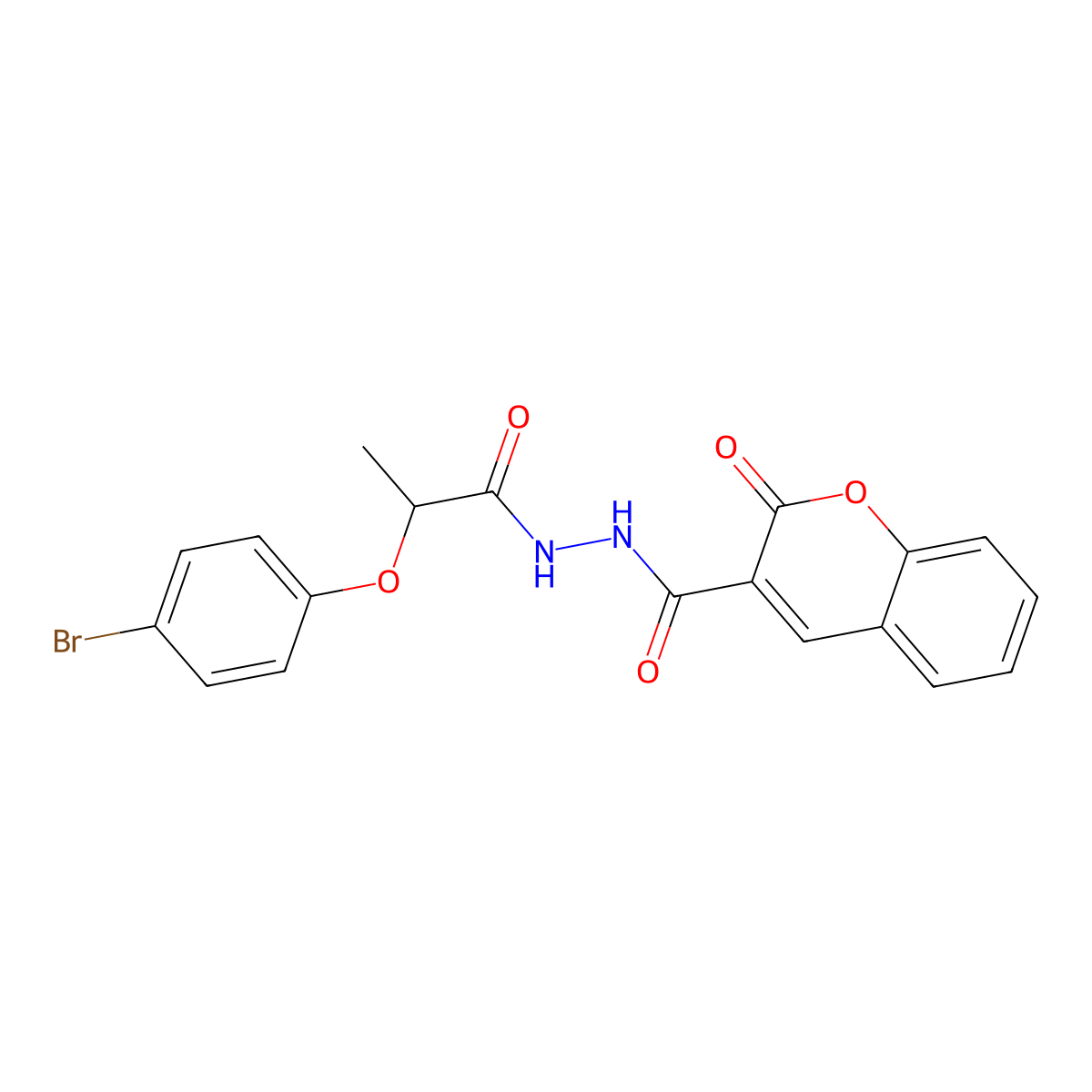 N'-[2-(4-bromophenoxy)propanoyl]-2-oxochromene-3-carbohydrazide molecular structure, CAS 354544-68-6