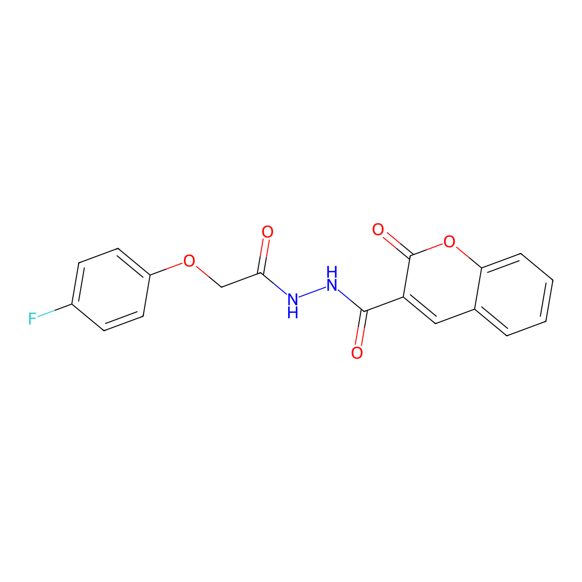 N'-[(4-fluorophenoxy)acetyl]-2-oxo-2H-chromene-3-carbohydrazide molecular structure, CAS 354544-89-1