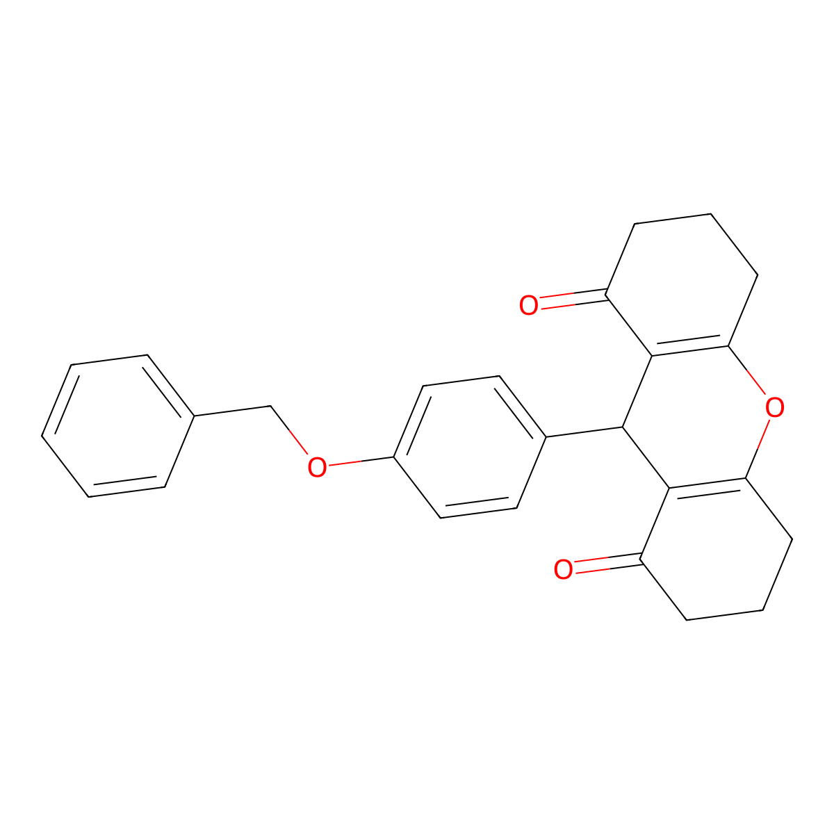 9-(4-phenylmethoxyphenyl)-3,4,5,6,7,9-hexahydro-2H-xanthene-1,8-dione molecular structure, CAS 354544-99-3