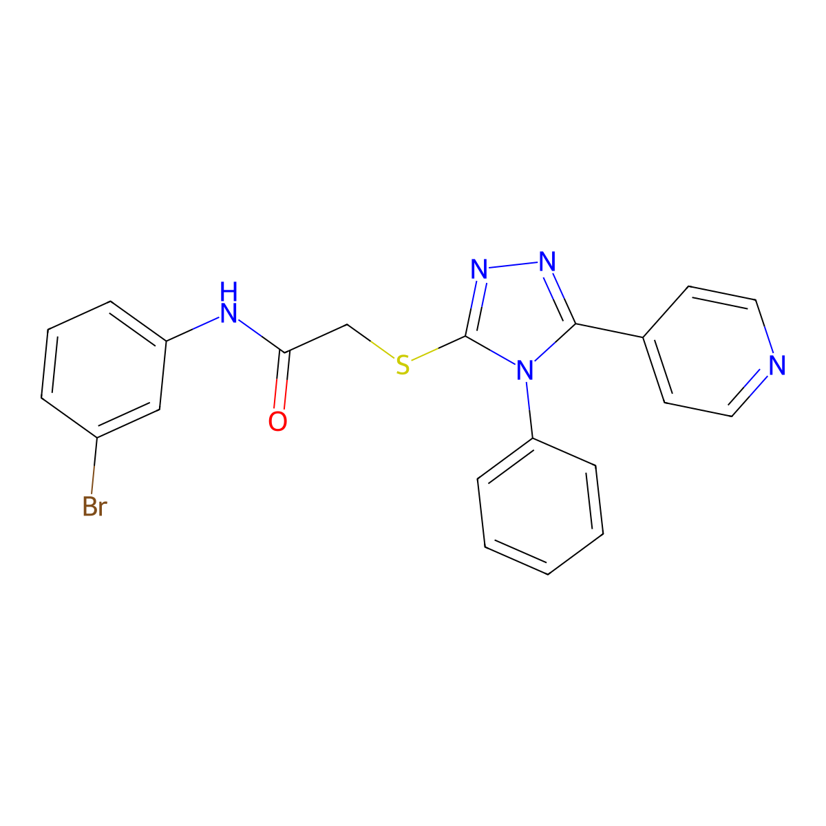 N-(3-bromophenyl)-2-[(4-phenyl-5-pyridin-4-yl-1,2,4-triazol-3-yl)sulfanyl]acetamide molecular structure, CAS 354545-41-8