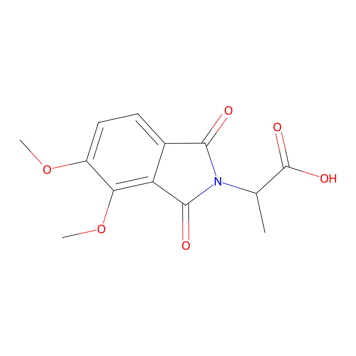 2-(4,5-Dimethoxy-1,3-dioxoisoindolin-2-yl)propanoic acid molecular structure, CAS 354546-10-4