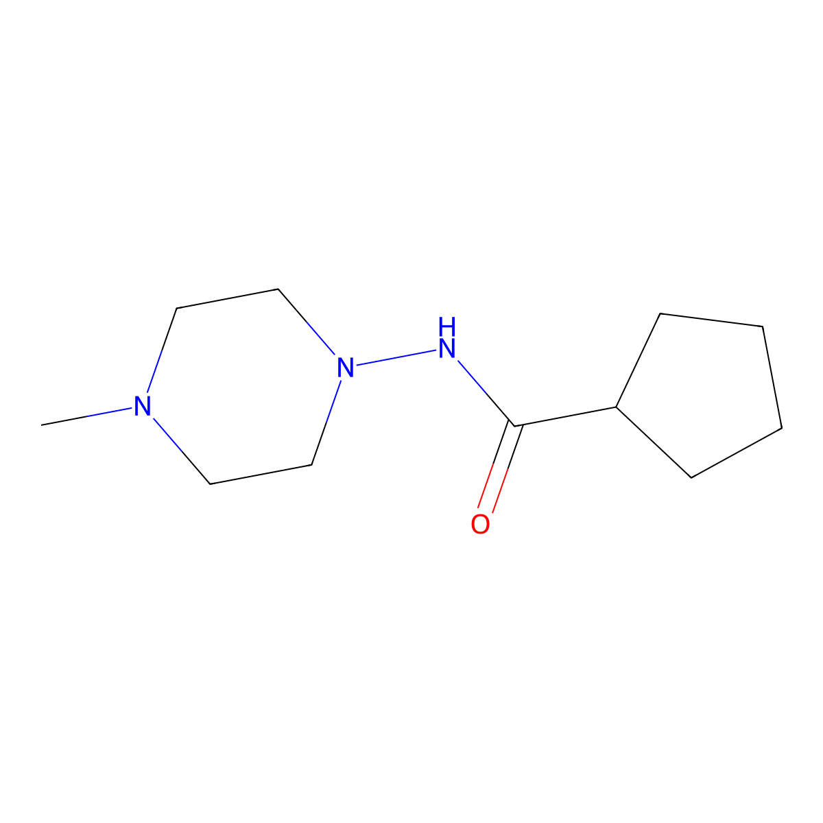 N-(4-methyl-1-piperazinyl)cyclopentanecarboxamide molecular structure, CAS 354546-63-7