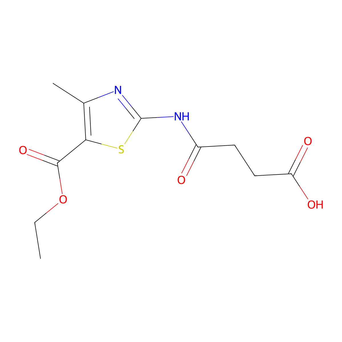 4-{[5-(Ethoxycarbonyl)-4-methyl-1,3-thiazol-2-yl]amino}-4-oxobutanoic acid molecular structure, CAS 354547-55-0