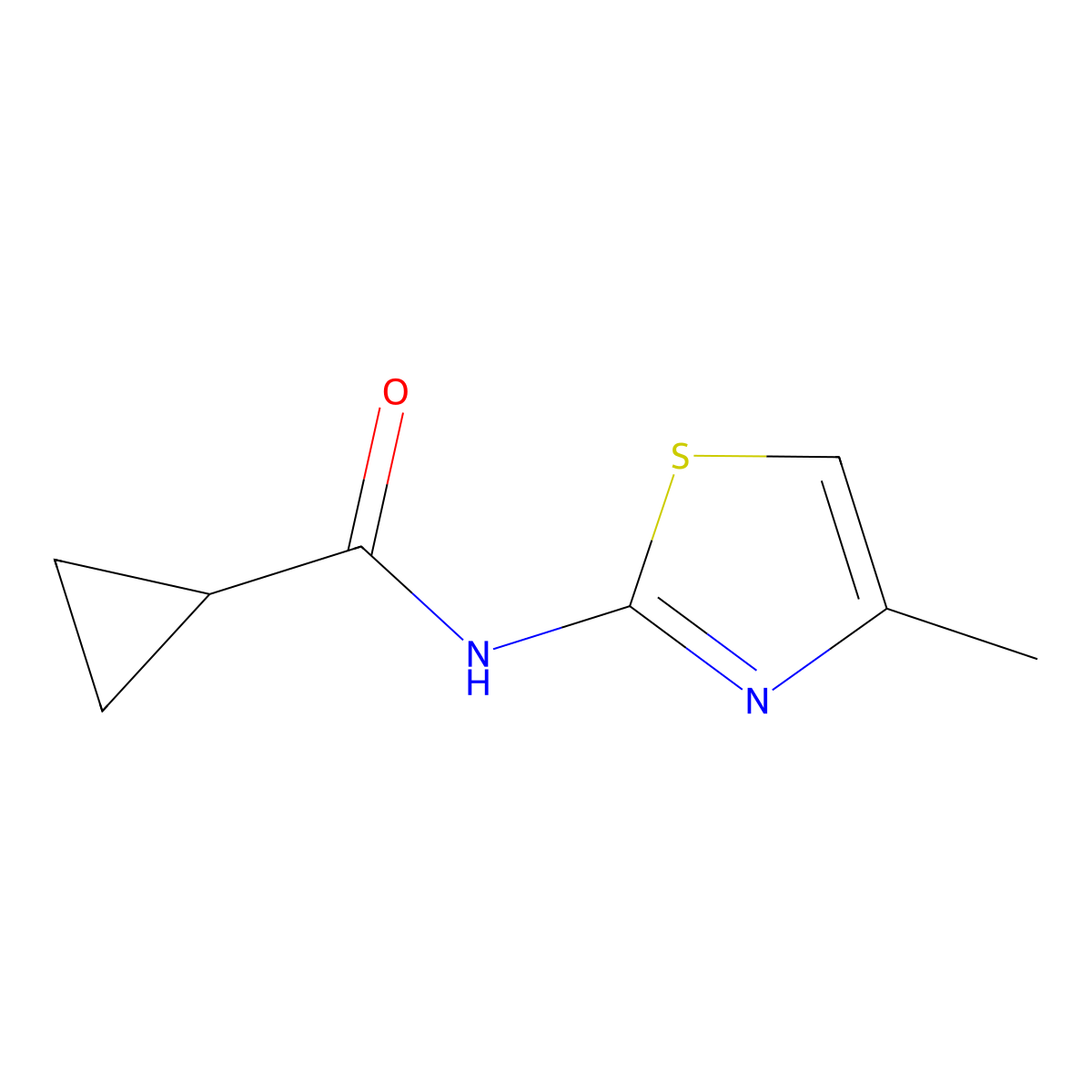 N-(4-methyl-1,3-thiazol-2-yl)cyclopropanecarboxamide molecular structure, CAS 354547-70-9