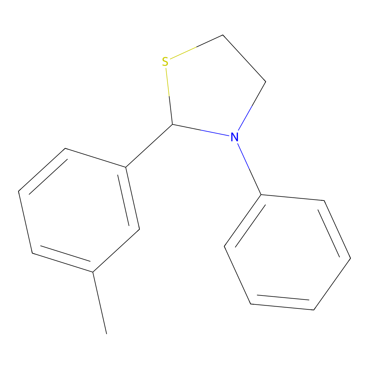 2-(3-Methylphenyl)-3-phenyl-1,3-thiazolidine molecular structure, CAS 354547-88-9