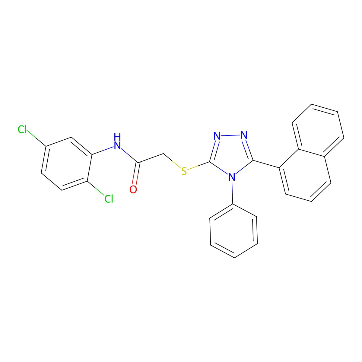 N-(2,5-dichlorophenyl)-2-[(5-naphthalen-1-yl-4-phenyl-1,2,4-triazol-3-yl)sulfanyl]acetamide molecular structure, CAS 354547-91-4