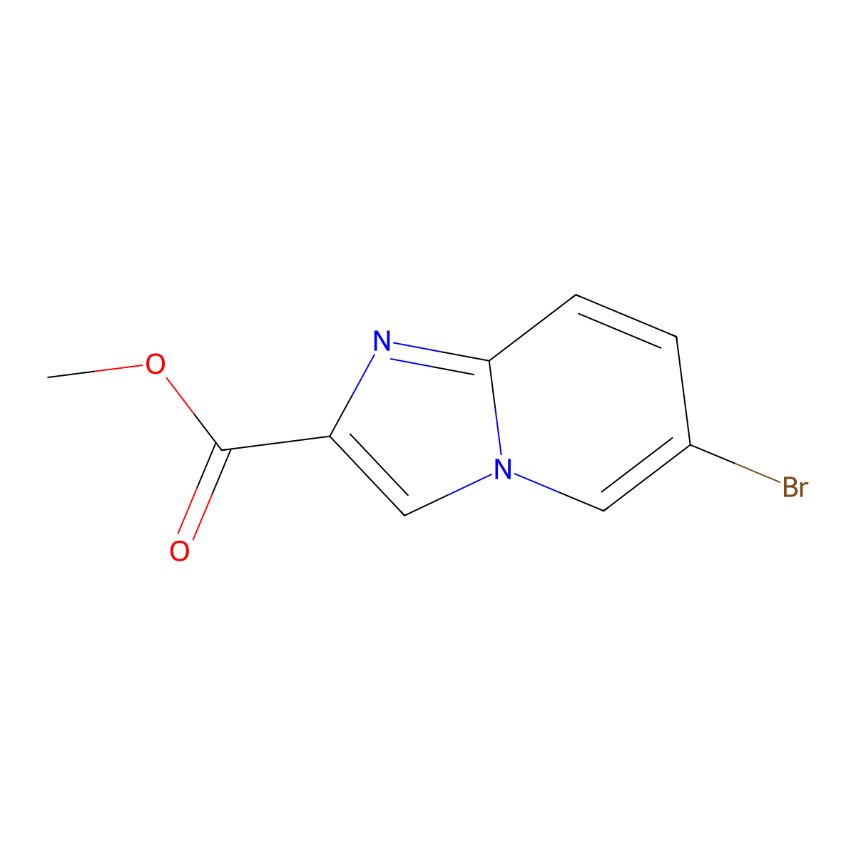 Methyl 6-bromoimidazo[1,2-a]pyridine-2-carboxylate molecular structure, CAS 354548-08-6
