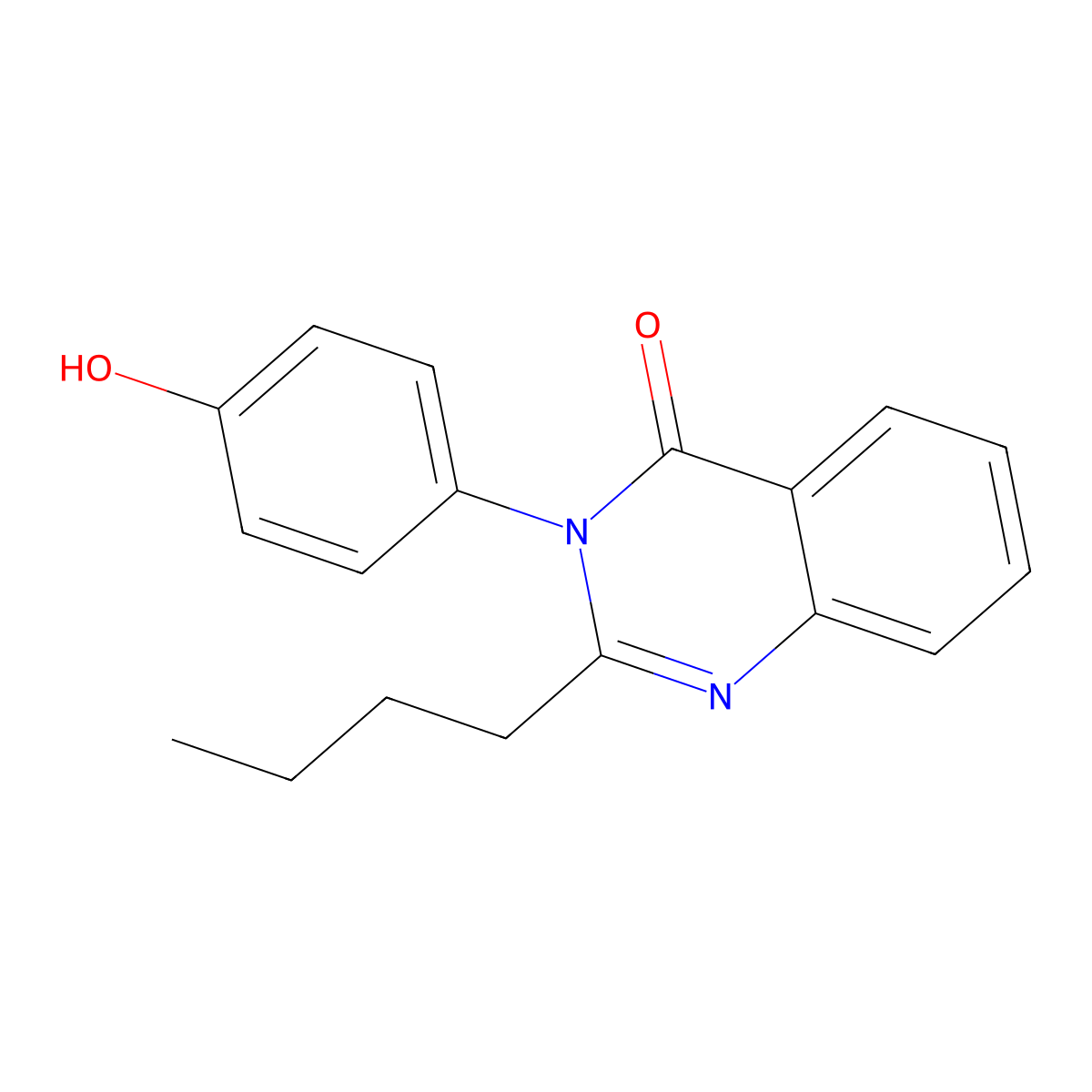 2-butyl-3-(4-hydroxyphenyl)quinazolin-4(3H)-one molecular structure, CAS 354549-15-8