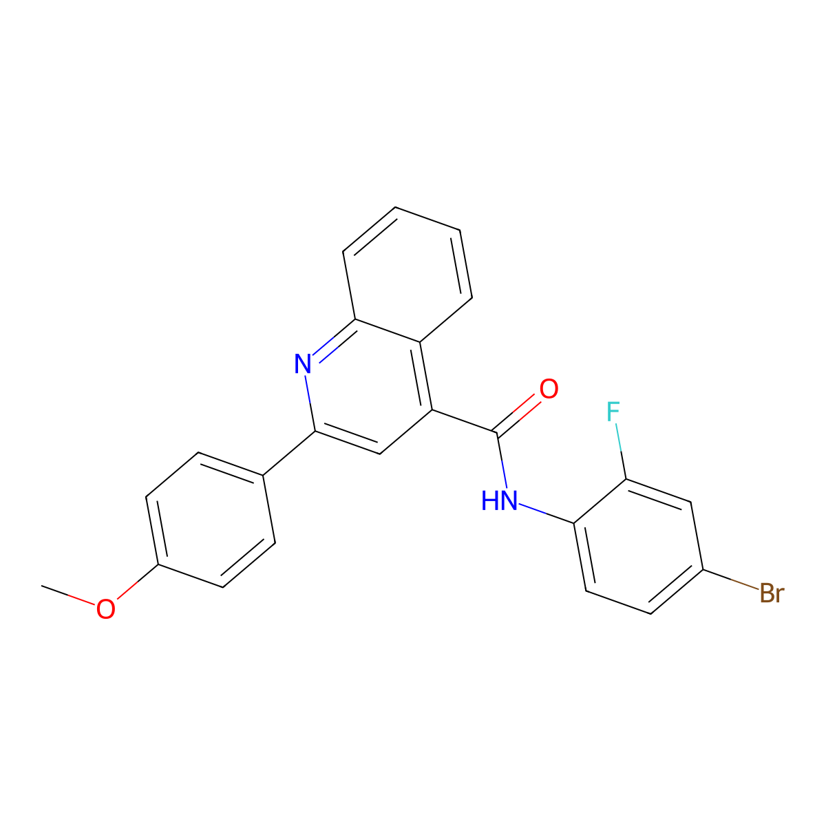 N-(4-bromo-2-fluorophenyl)-2-(4-methoxyphenyl)quinoline-4-carboxamide molecular structure, CAS 354549-25-0