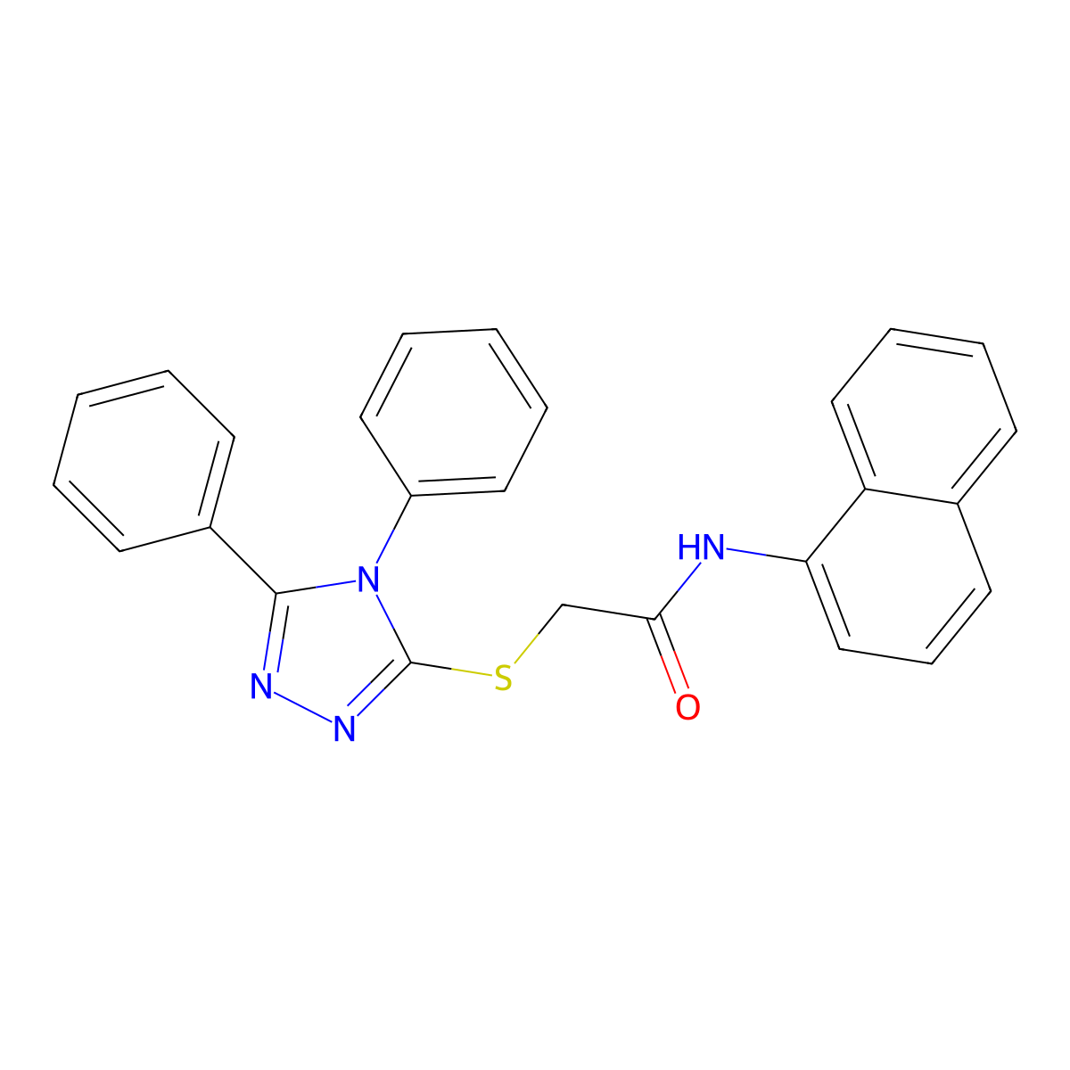 2-[(4,5-diphenyl-1,2,4-triazol-3-yl)sulfanyl]-N-naphthalen-1-ylacetamide molecular structure, CAS 354549-34-1