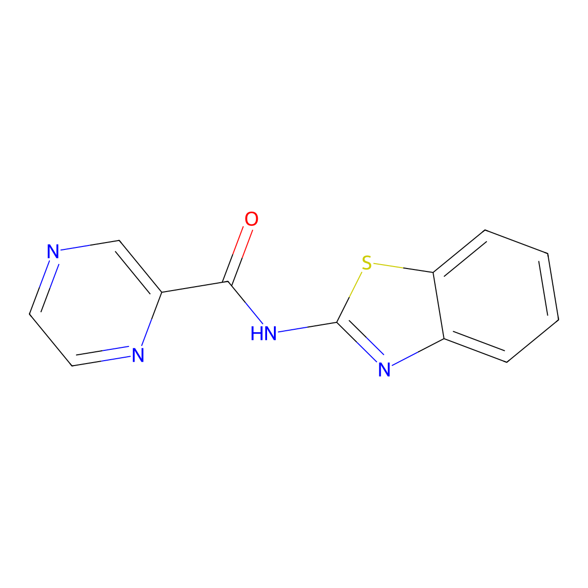 N-(1,3-benzothiazol-2-yl)pyrazine-2-carboxamide molecular structure, CAS 354549-48-7