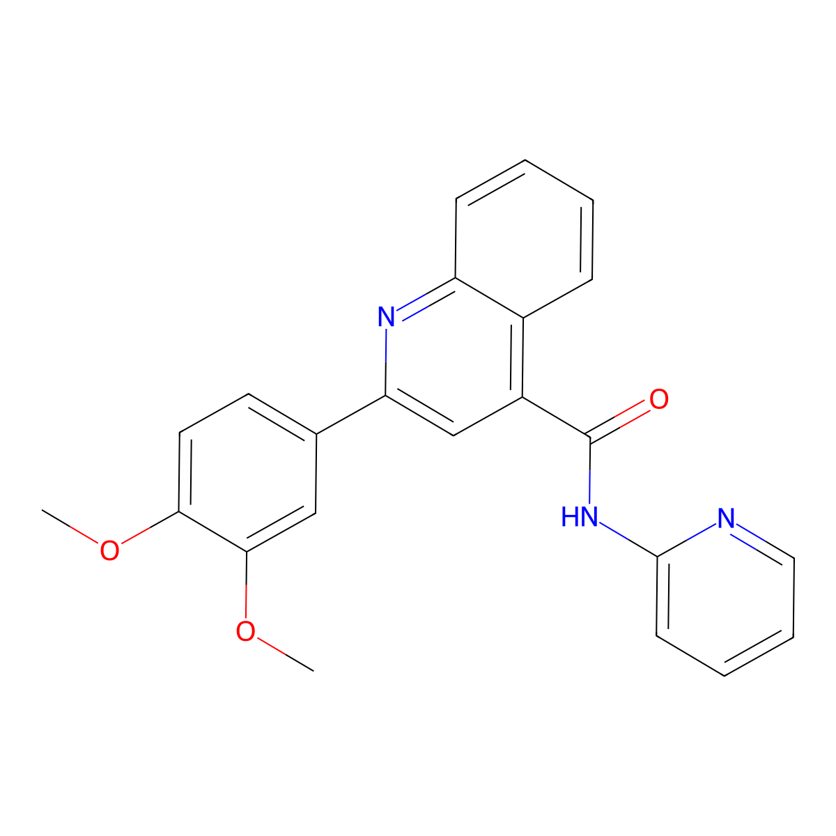 2-(3,4-dimethoxyphenyl)-N-(2-pyridinyl)-4-quinolinecarboxamide molecular structure, CAS 354549-57-8