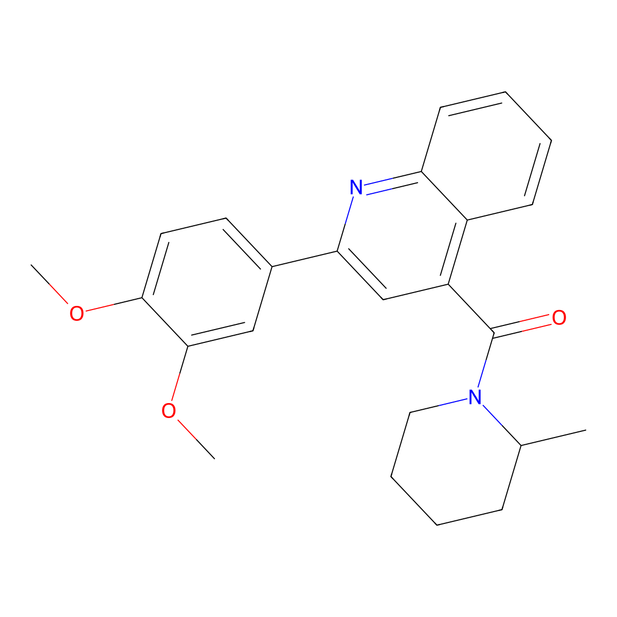 [2-(3,4-Dimethoxyphenyl)quinolin-4-yl]-(2-methylpiperidin-1-yl)methanone molecular structure, CAS 354549-62-5