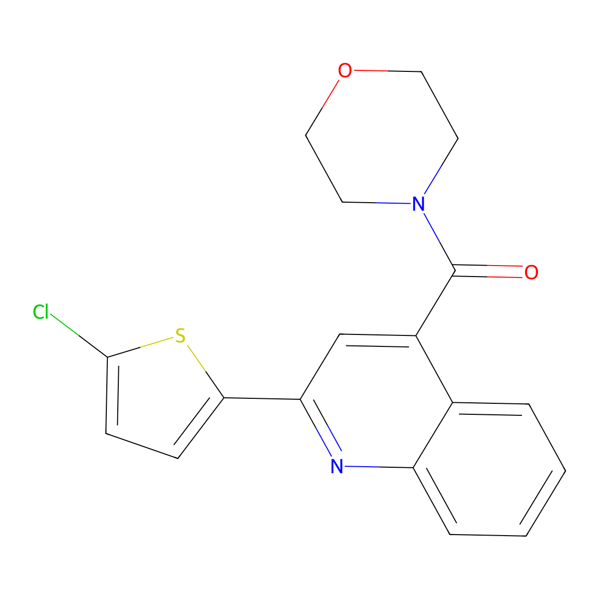 [2-(5-Chlorothiophen-2-yl)quinolin-4-yl]-morpholin-4-ylmethanone molecular structure, CAS 354549-86-3