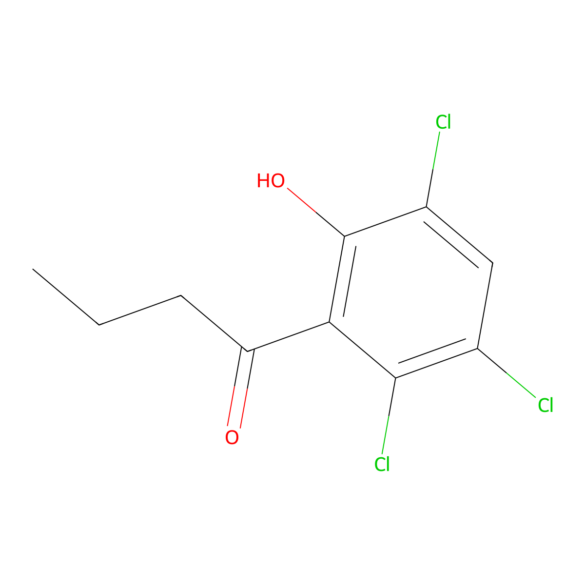 1-(2,3,5-Trichloro-6-hydroxyphenyl)butan-1-one molecular structure, CAS 35455-60-8