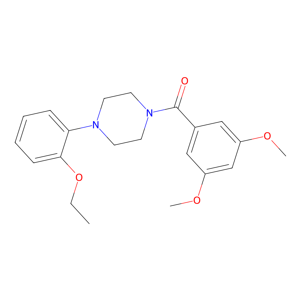1-(3,5-Dimethoxybenzoyl)-4-(2-ethoxyphenyl)piperazine molecular structure, CAS 354550-09-7