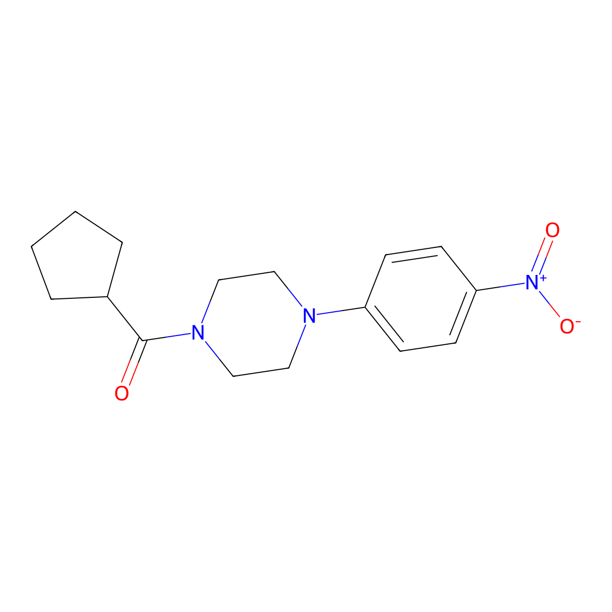 1-(Cyclopentylcarbonyl)-4-{4-nitrophenyl}piperazine molecular structure, CAS 354551-27-2
