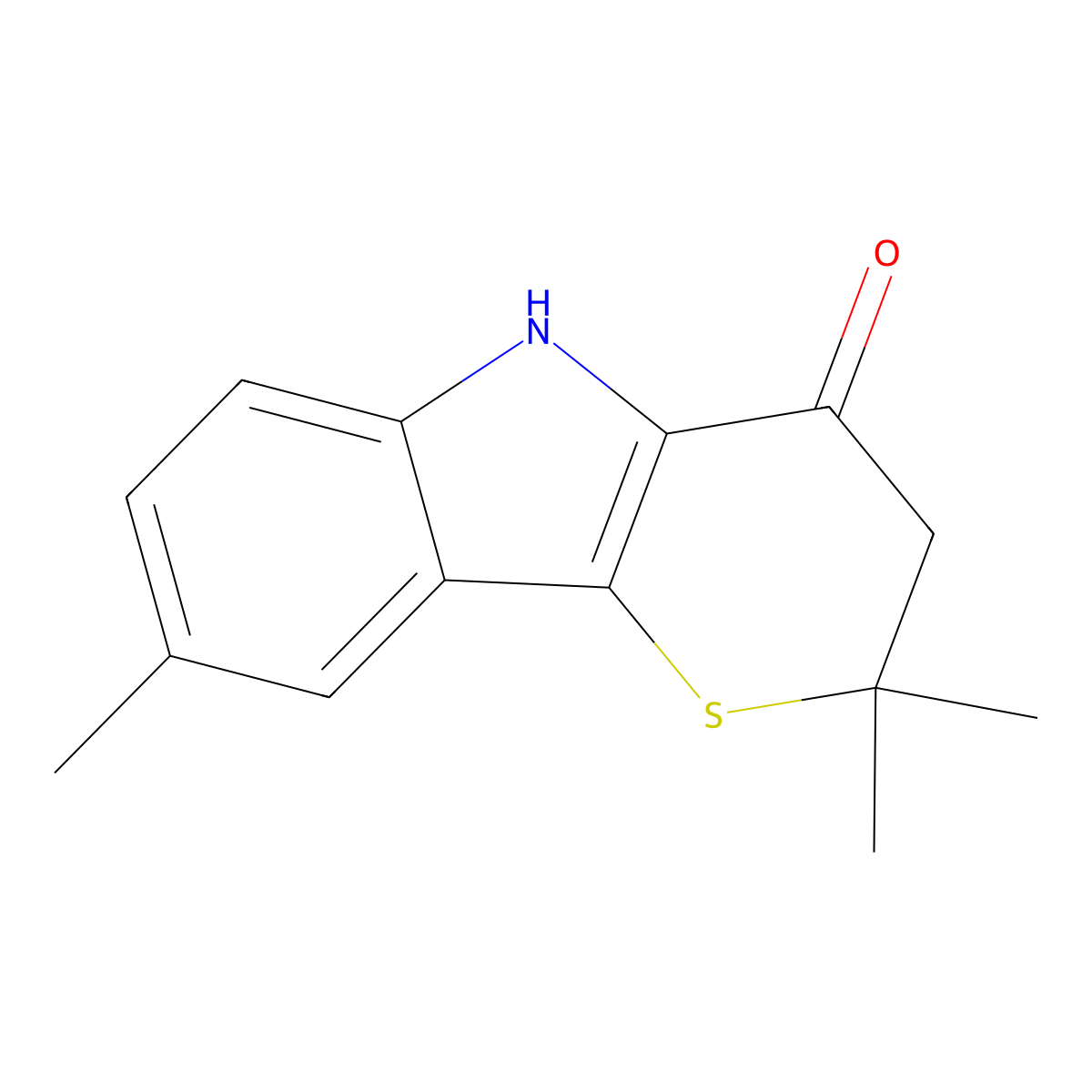 2,2,8-Trimethyl-3,5-dihydrothiopyrano[3,2-b]indol-4-one molecular structure, CAS 354551-49-8