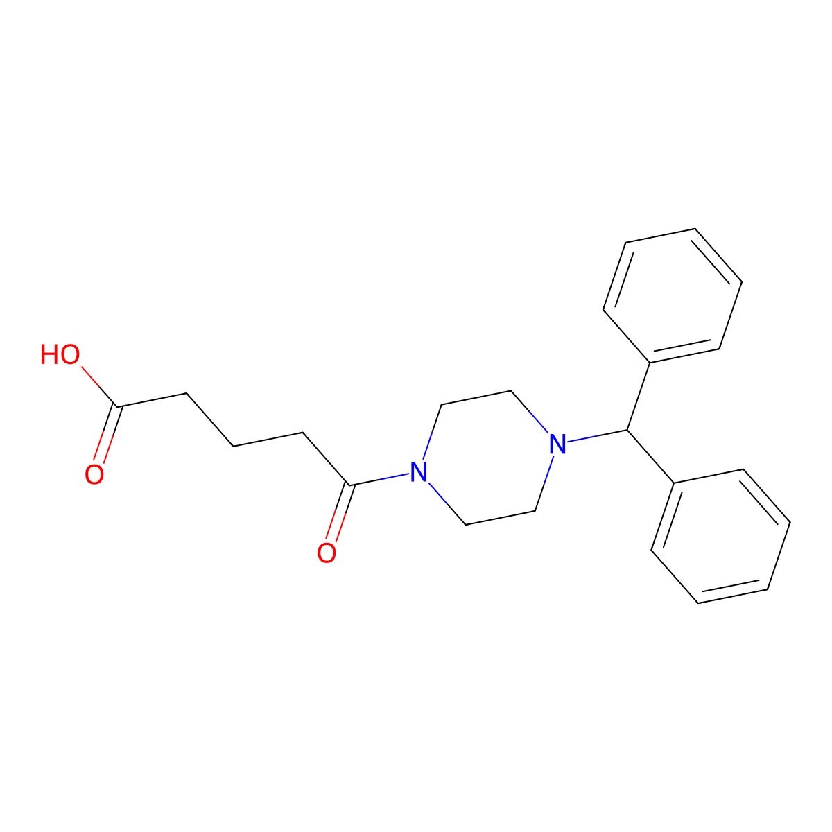 5-(4-Benzhydrylpiperazin-1-yl)-5-oxopentanoic acid molecular structure, CAS 354551-52-3