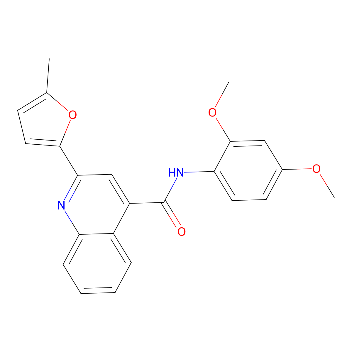 N-(2,4-dimethoxyphenyl)-2-(5-methylfuran-2-yl)quinoline-4-carboxamide molecular structure, CAS 354551-53-4