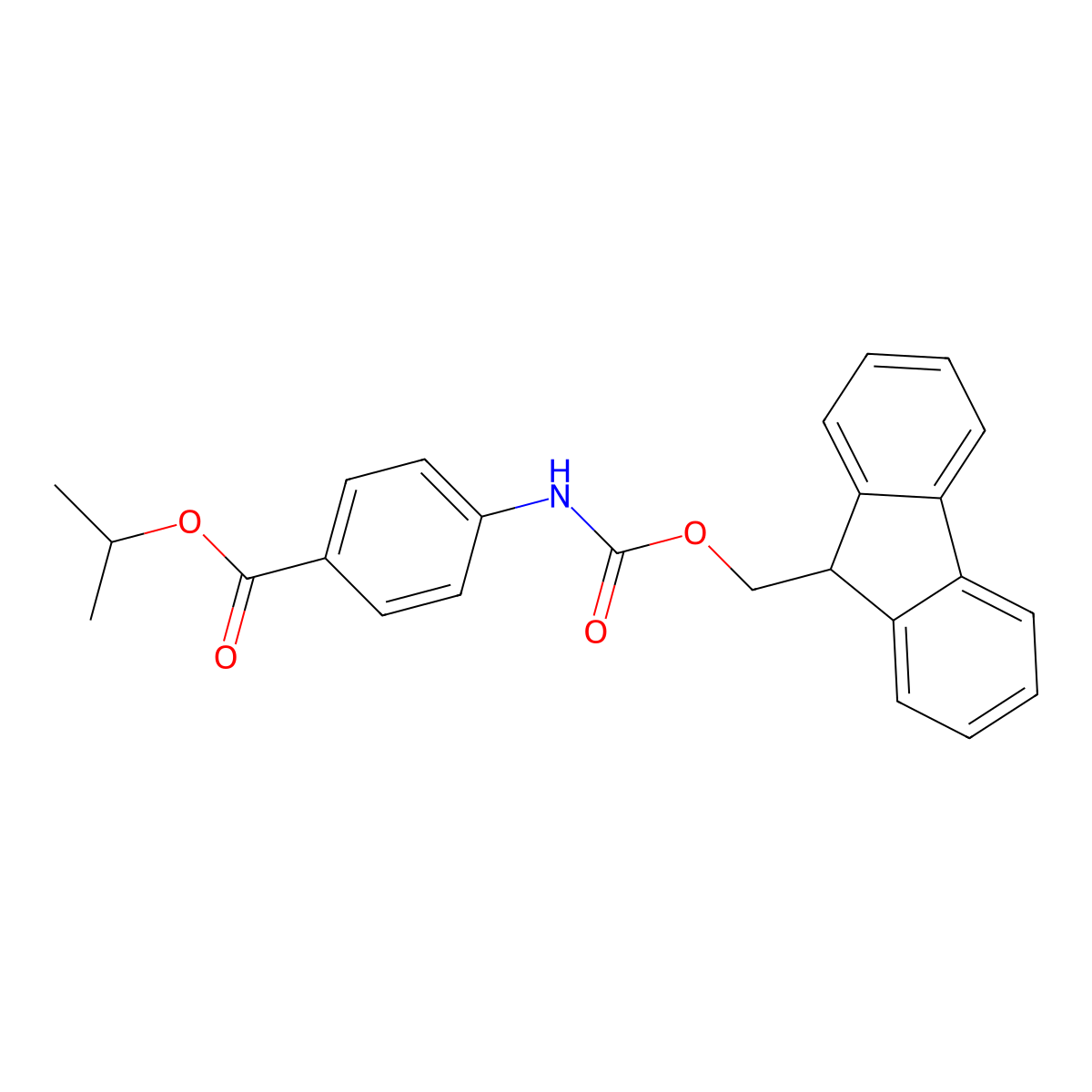 isopropyl 4-{[(9H-fluoren-9-ylmethoxy)carbonyl]amino}benzoate molecular structure, CAS 354551-81-8