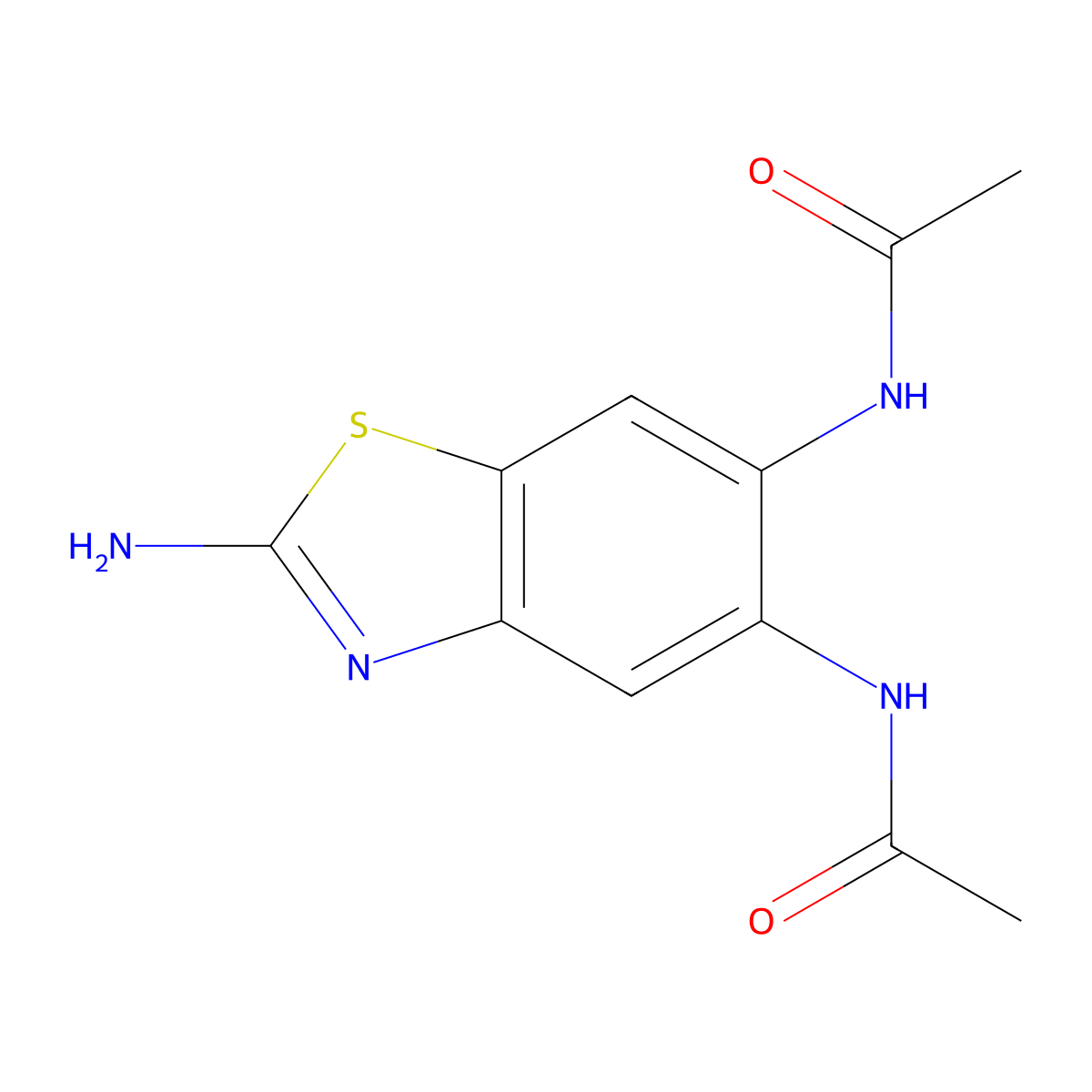 N-(6-Acetylamino-2-amino-benzothiazol-5-yl)-acetamide molecular structure, CAS 354552-22-0