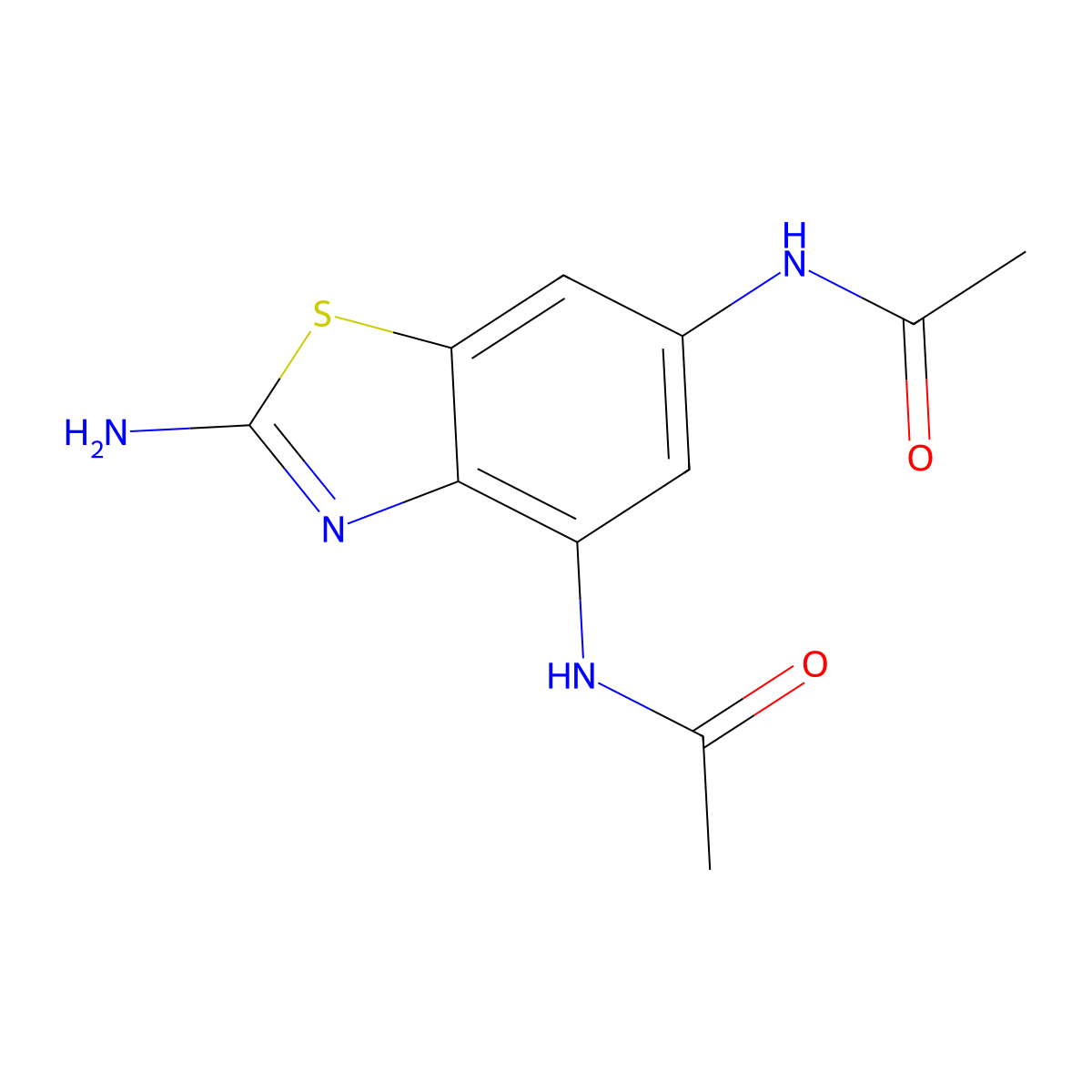 N-(6-Acetylamino-2-amino-benzothiazol-4-yl)-acetamide molecular structure, CAS 354552-23-1