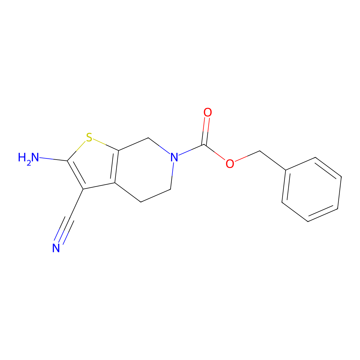 benzyl 2-amino-3-cyano-4,7-dihydrothieno[2,3-c]pyridine-6(5H)-carboxylate molecular structure, CAS 354555-07-0