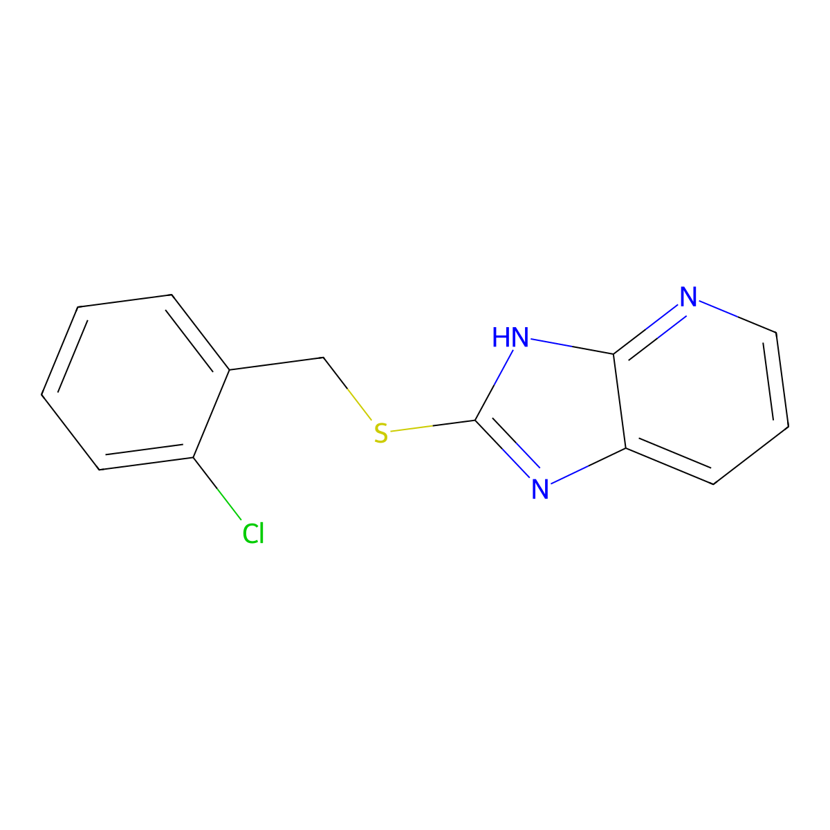 3H-Imidazo[4,5-b]pyridine, 2-(2-chlorobenzylthio)- molecular structure, CAS 354559-00-5